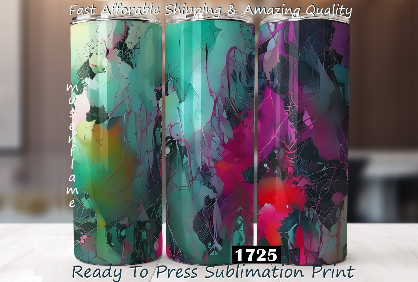 Abstract Color, RTP Sublimation Tumbler Wrap, 30 oz, 20 oz, 15oz, 12 oz, Sublimation Print