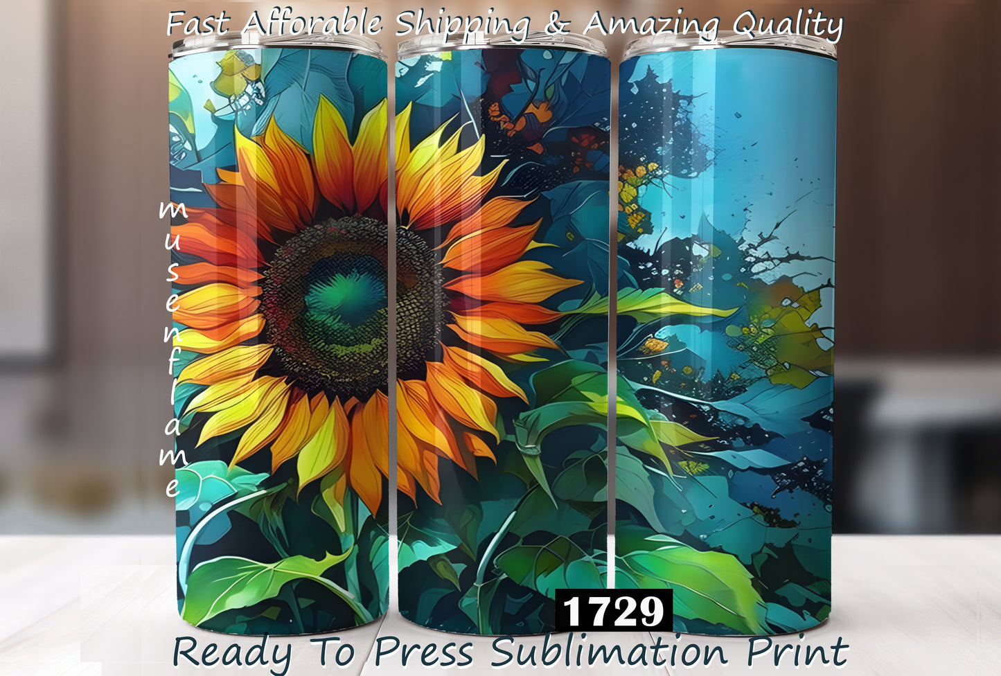 Sunflower, RTP Sublimation Tumbler Wrap, 30 oz, 20 oz, 15oz, 12 oz, Sublimation Print