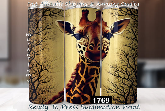 Giraffe, RTP Sublimation Tumbler Wrap, 30 oz, 20 oz, 15oz, 12 oz, Sublimation Print