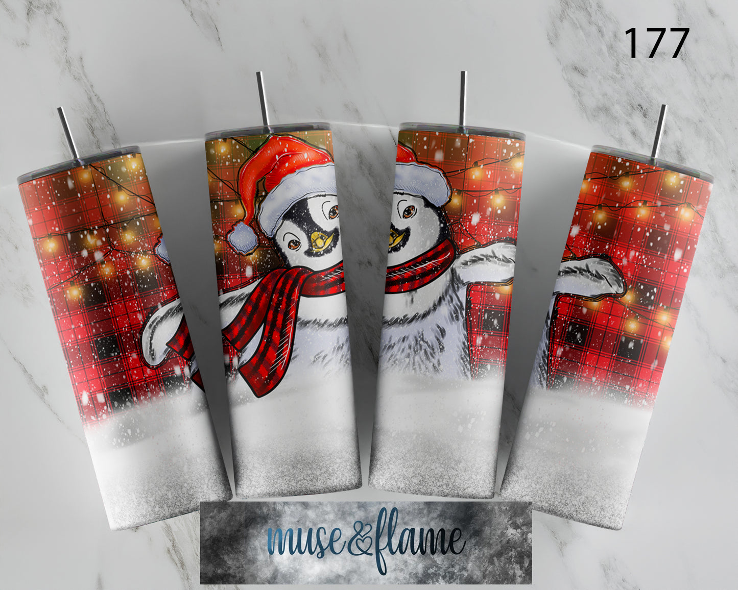 Christmas Penguin, RTP Sublimation Tumbler Wrap, 30 oz, 20 oz, 15oz, 12 oz, Sublimation Print