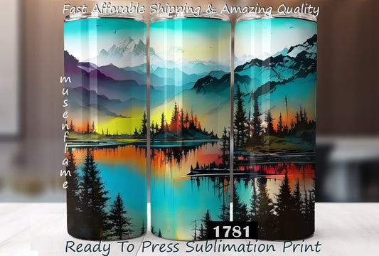 Lake, RTP Sublimation Tumbler Wrap, 30 oz, 20 oz, 15oz, 12 oz, Sublimation Print