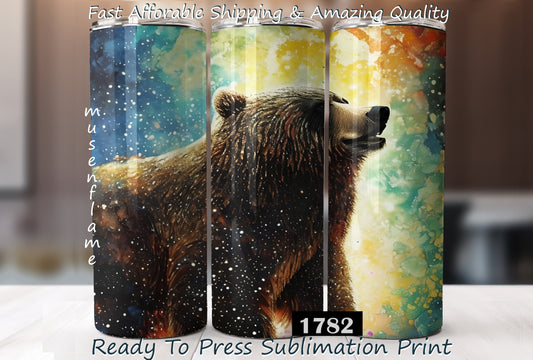 Bear, RTP Sublimation Tumbler Wrap, 30 oz, 20 oz, 15oz, 12 oz, Sublimation Print