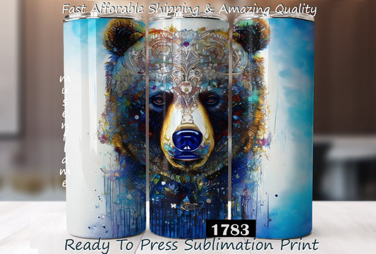 Bear, RTP Sublimation Tumbler Wrap, 30 oz, 20 oz, 15oz, 12 oz, Sublimation Print