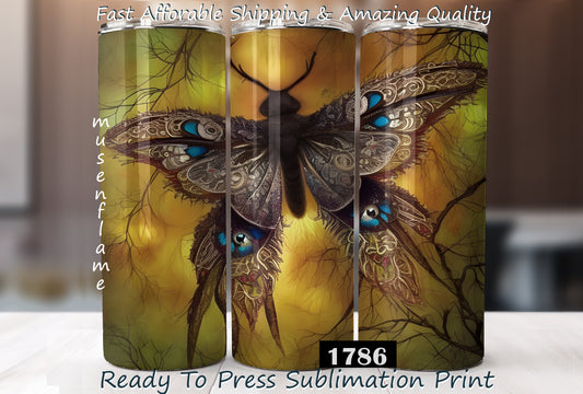 Luna Moth, RTP Sublimation Tumbler Wrap, 30 oz, 20 oz, 15oz, 12 oz, Sublimation Print