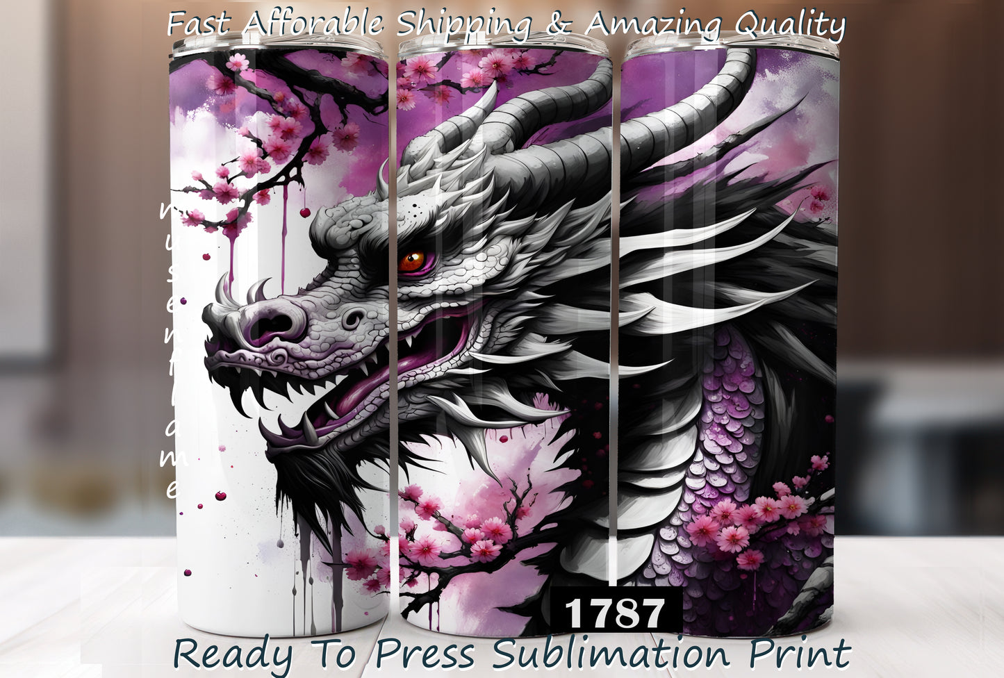 Chinese Dragon, RTP Sublimation Tumbler Wrap, 30 oz, 20 oz, 15oz, 12 oz, Sublimation Print