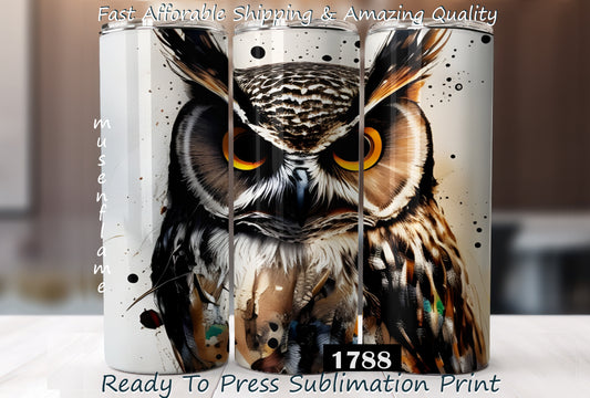 Owl, RTP Sublimation Tumbler Wrap, 30 oz, 20 oz, 15oz, 12 oz, Sublimation Print