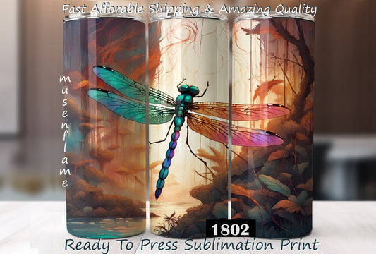 Dragonfly, RTP Sublimation Tumbler Wrap, 30 oz, 20 oz, 15oz, 12 oz, Sublimation Print