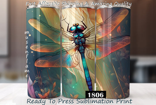 Dragonfly, RTP Sublimation Tumbler Wrap, 30 oz, 20 oz, 15oz, 12 oz, Sublimation Print