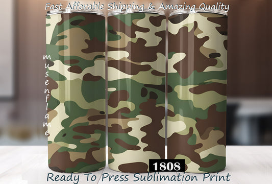 Camo, RTP Sublimation Tumbler Wrap, 30 oz, 20 oz, 15oz, 12 oz, Sublimation Print