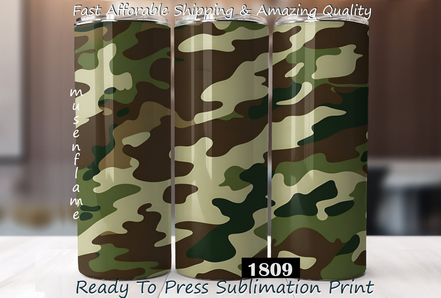 Camo, RTP Sublimation Tumbler Wrap, 30 oz, 20 oz, 15oz, 12 oz, Sublimation Print