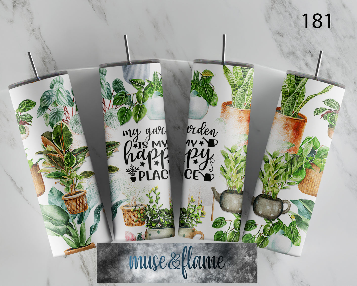 My Garden Is My Happy Place, RTP Sublimation Tumbler Wrap, 30 oz, 20 oz, 15oz, 12 oz, Sublimation Print