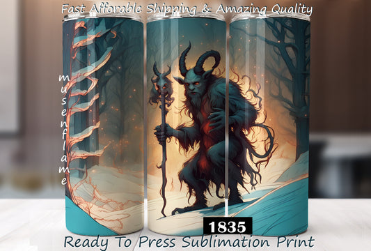 Krampus, RTP Sublimation Tumbler Wrap, 30 oz, 20 oz, 15oz, 12 oz, Sublimation Print