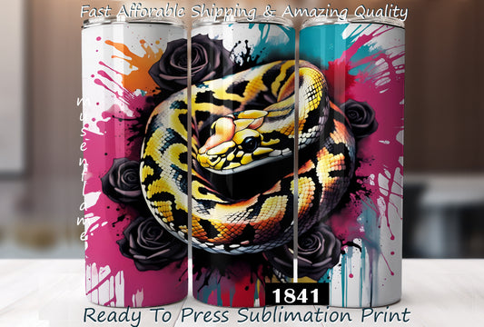 Snake, RTP Sublimation Tumbler Wrap, 30 oz, 20 oz, 15oz, 12 oz, Sublimation Print