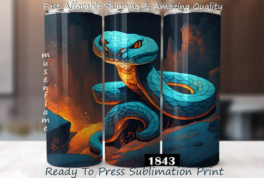 Snake, RTP Sublimation Tumbler Wrap, 30 oz, 20 oz, 15oz, 12 oz, Sublimation Print