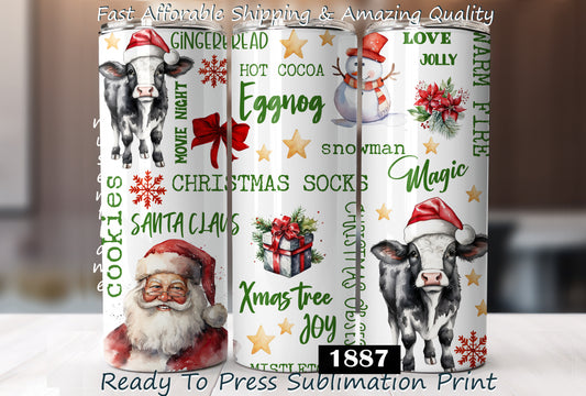 Christmas Words, RTP Sublimation Tumbler Wrap, 30 oz, 20 oz, 15oz, 12 oz, Sublimation Print