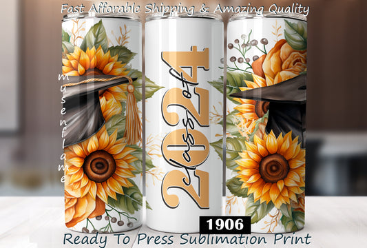 Senior 2024, RTP Sublimation Tumbler Wrap, 30 oz, 20 oz, 15oz, 12 oz, Sublimation Print