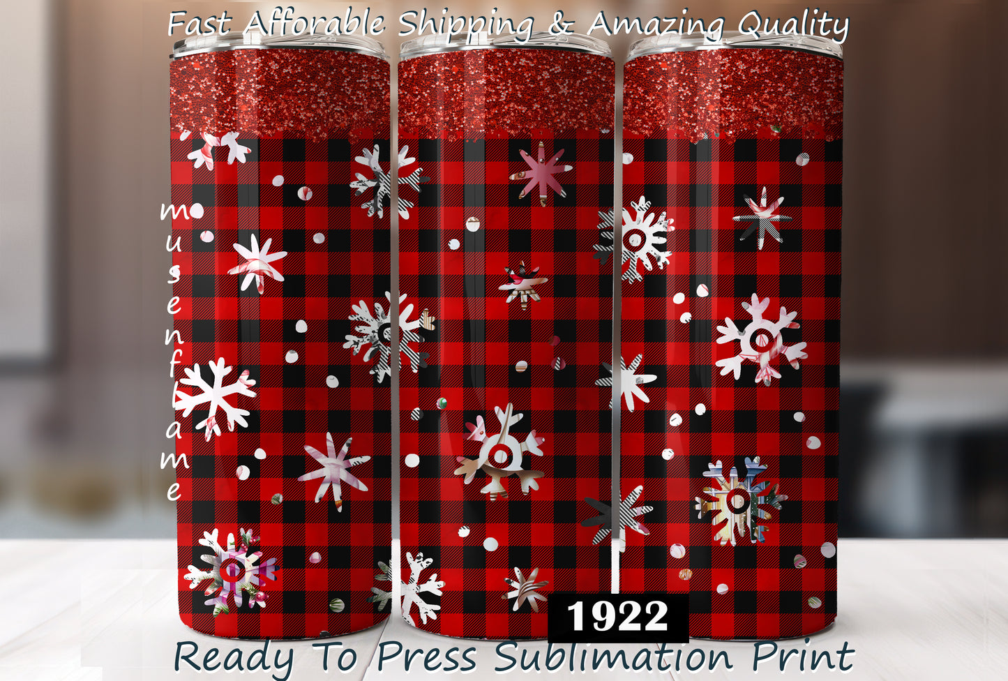 Red Christmas Plaid, RTP Sublimation Tumbler Wrap, 30 oz, 20 oz, 15oz, 12 oz, Sublimation Print