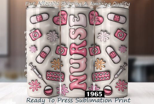 Nurse, RTP Sublimation Tumbler Wrap, 30 oz, 20 oz, 15oz, 12 oz, Sublimation Print