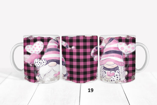 Valentines Day Gnomes, RTP Sublimation Coffee Cup Wrap, Mug Wrap, 15oz, 12oz, 11oz, Sublimation Print