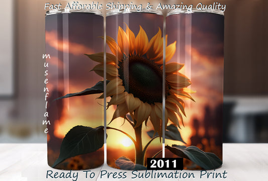 Sunflower, RTP Sublimation Tumbler Wrap, 30 oz, 20 oz, 15oz, 12 oz, Sublimation Print