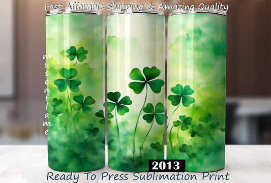 Clovers, St Patricks Day, RTP Sublimation Tumbler Wrap, 30 oz, 20 oz, 15oz, 12 oz, Sublimation Print