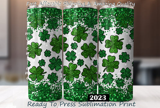 Clovers, St Patricks Day, RTP Sublimation Tumbler Wrap, 30 oz, 20 oz, 15oz, 12 oz, Sublimation Print