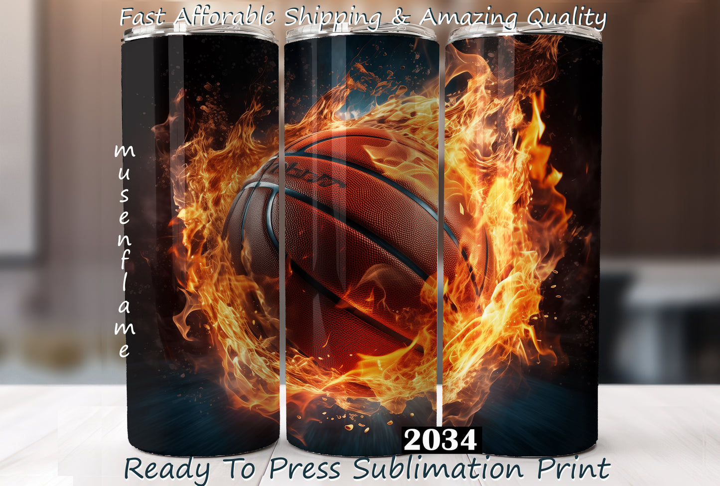 Basketball, RTP Sublimation Tumbler Wrap, 30 oz, 20 oz, 15oz, 12 oz, Sublimation Print