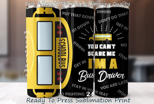 School Bus Driver, RTP Sublimation Tumbler Wrap, 30 oz, 20 oz, 15oz, 12 oz, Sublimation Print