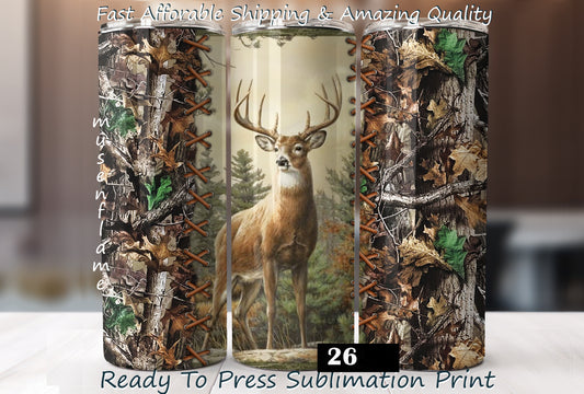 Hunting Camo, RTP Sublimation Tumbler Wrap, 30 oz, 20 oz, 15oz, 12 oz, Sublimation Print