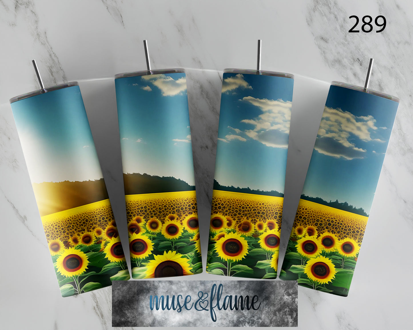 Sunflower Field, RTP Sublimation Tumbler Wrap, 30 oz, 20 oz, 15oz, 12 oz, Sublimation Print