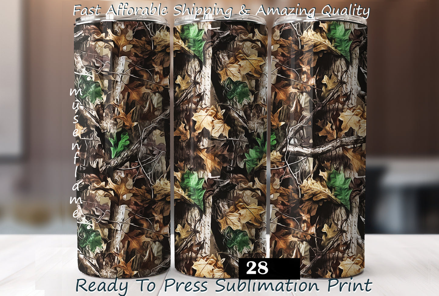 Camo, RTP Sublimation Tumbler Wrap, 30 oz, 20 oz, 15oz, 12 oz, Sublimation Print