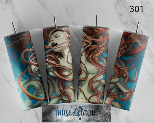 Octopus Lady, RTP Sublimation Tumbler Wrap, 30 oz, 20 oz, 15oz, 12 oz, Sublimation Print