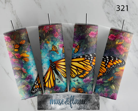 Butterfly, RTP Sublimation Tumbler Wrap, 30 oz, 20 oz, 15oz, 12 oz, Sublimation Print