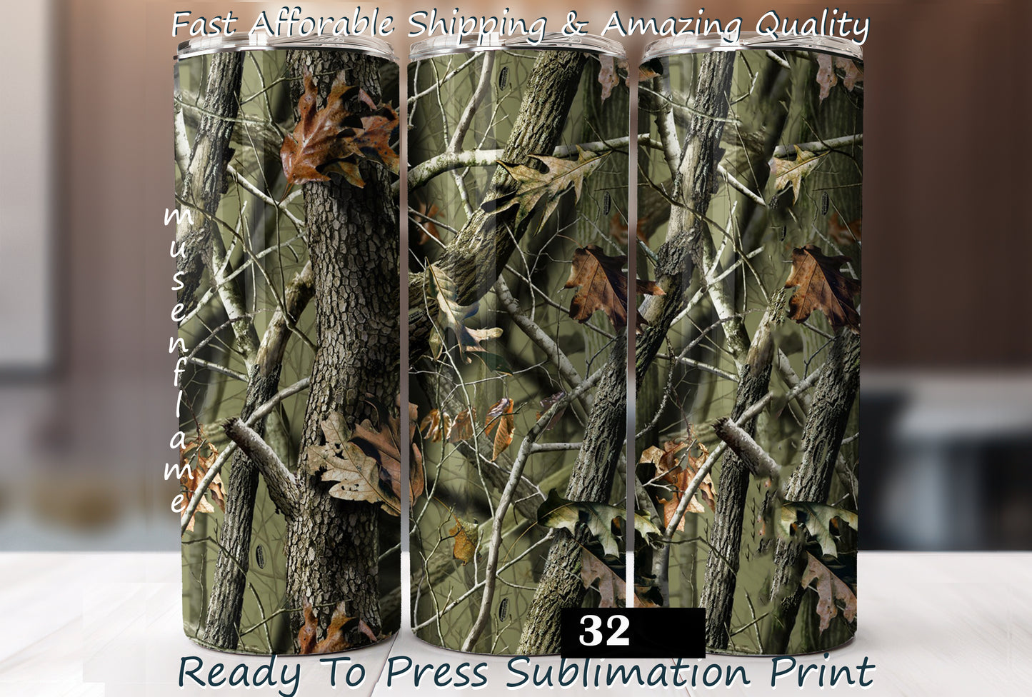 Hunting Camo, RTP Sublimation Tumbler Wrap, 30 oz, 20 oz, 15oz, 12 oz, Sublimation Print