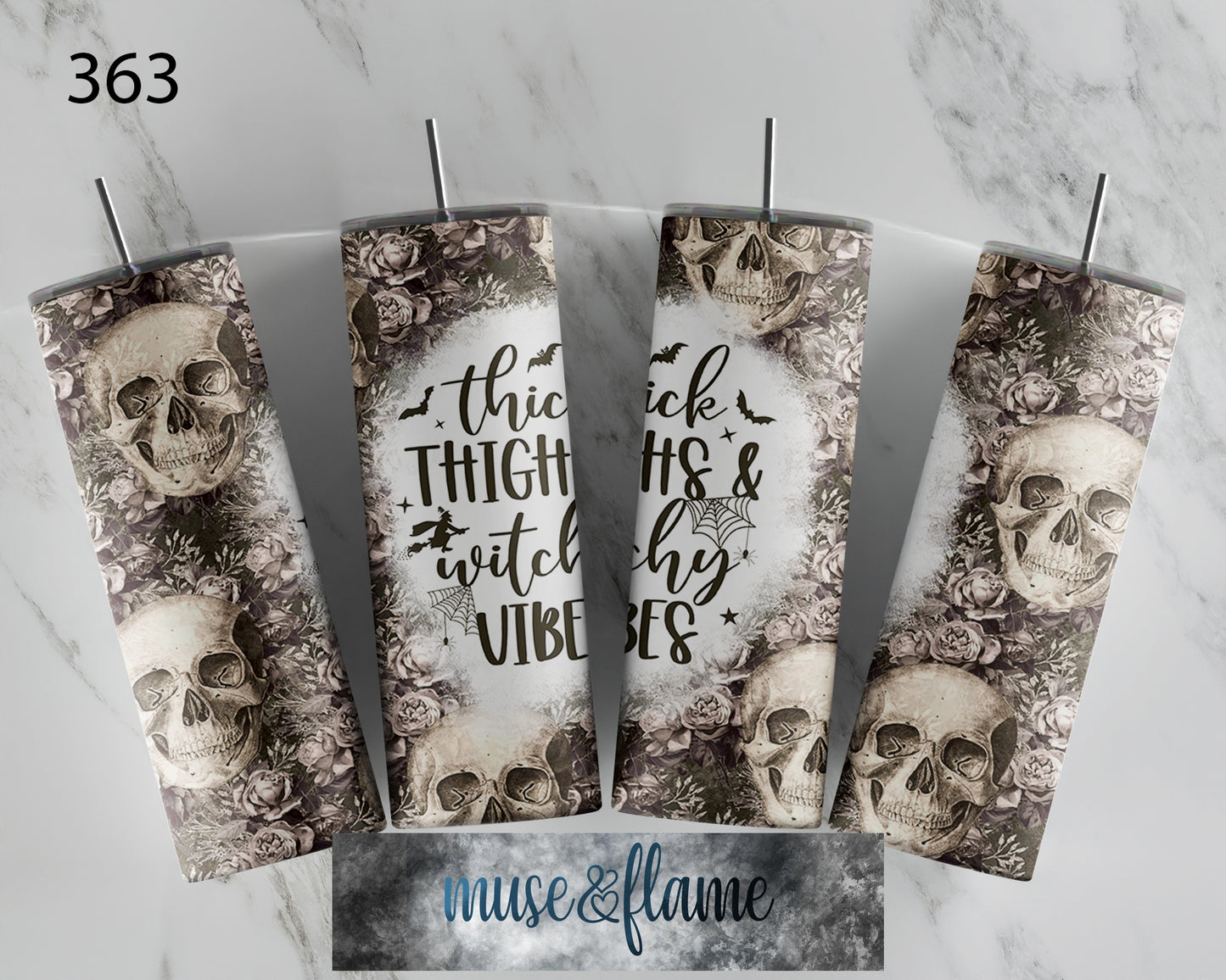 Thick Thighs & Witchy Vibes, RTP Sublimation Tumbler Wrap, 30 oz, 20 oz, 15oz, 12 oz, Sublimation Print