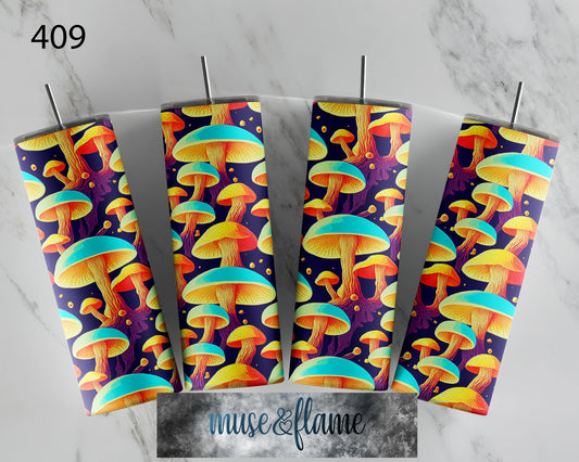 Mushrooms, RTP Sublimation Tumbler Wrap, 30 oz, 20 oz, 15oz, 12 oz, Sublimation Print