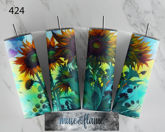 Sunflower, RTP Sublimation Tumbler Wrap, 30 oz, 20 oz, 15oz, 12 oz, Sublimation Print