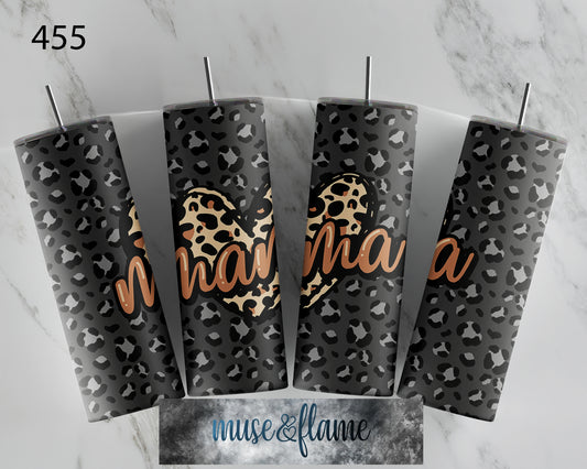 Leopard Print Mama, RTP Sublimation Tumbler Wrap, 30 oz, 20 oz, 15oz, 12 oz, Sublimation Print