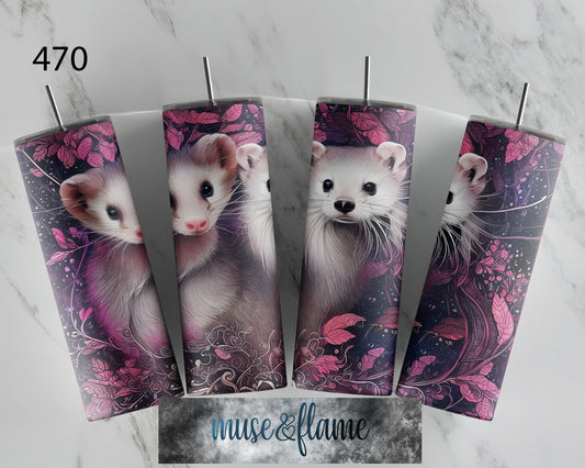 Floral Ferret, RTP Sublimation Tumbler Wrap, 30 oz, 20 oz, 15oz, 12 oz, Sublimation Print