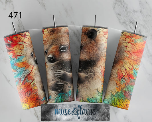 Floral Quokka, RTP Sublimation Tumbler Wrap, 30 oz, 20 oz, 15oz, 12 oz, Sublimation Print