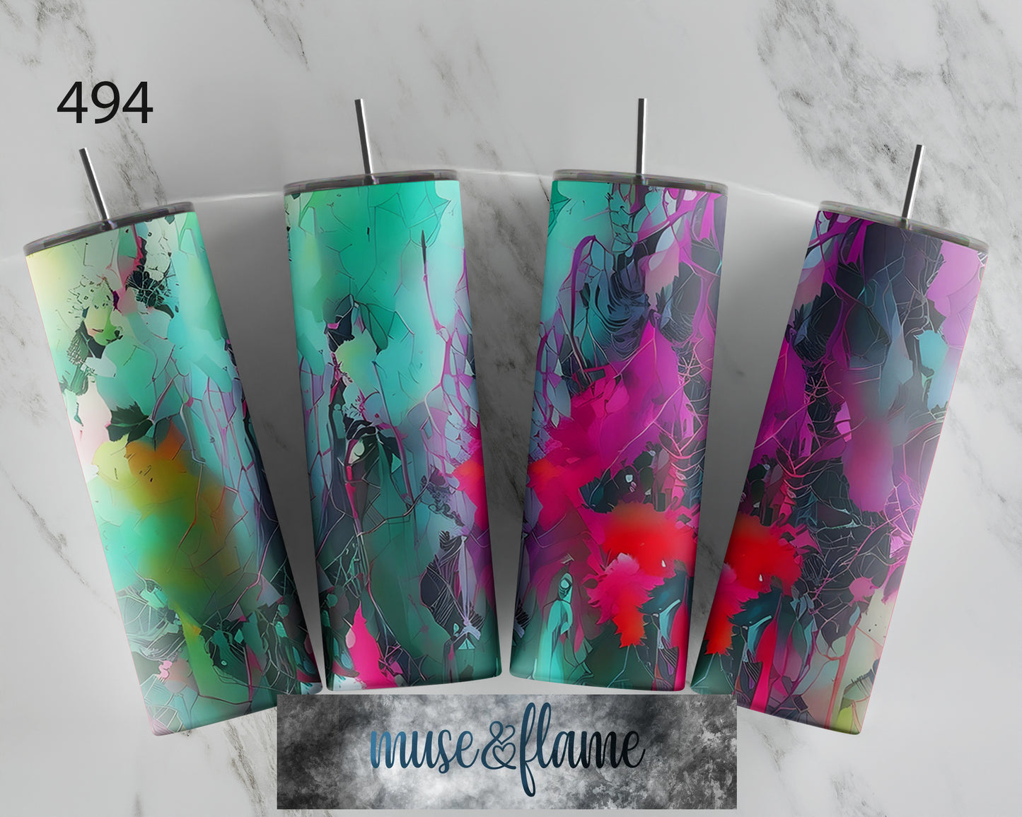 Abstract Colors, RTP Sublimation Tumbler Wrap, 30 oz, 20 oz, 15oz, 12 oz, Sublimation Print