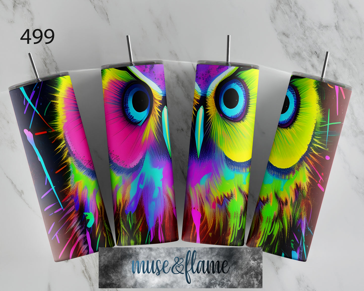 Colorful Owl, RTP Sublimation Tumbler Wrap, 30 oz, 20 oz, 15oz, 12 oz, Sublimation Print