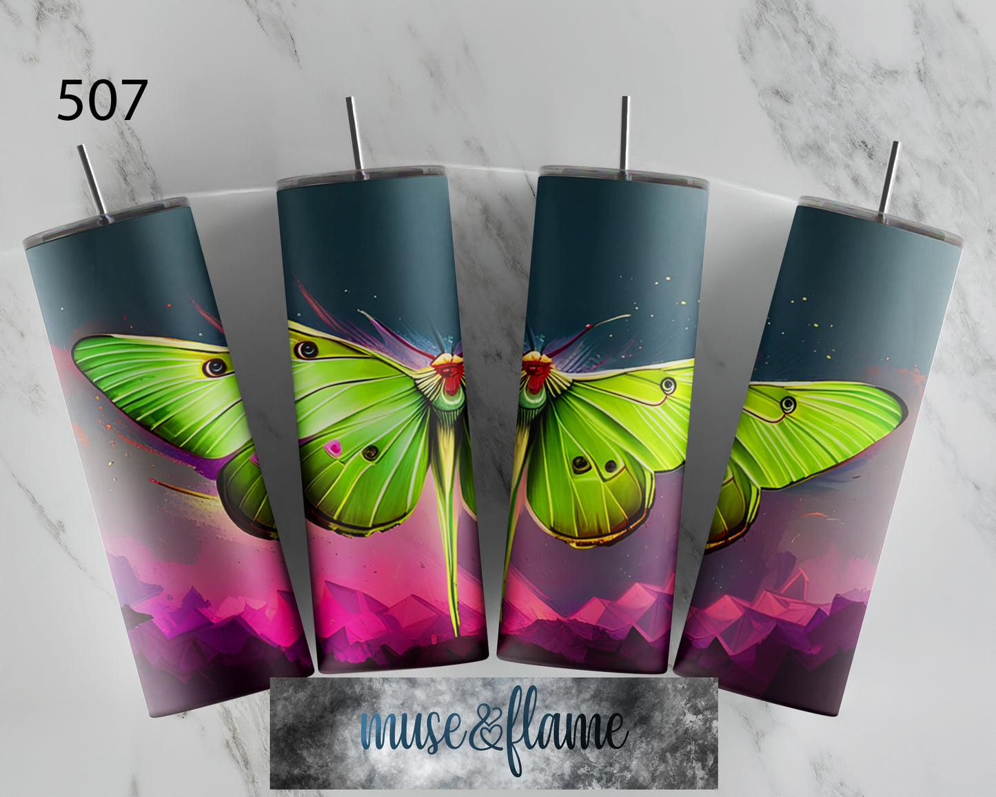 Luna Moth, RTP Sublimation Tumbler Wrap, 30 oz, 20 oz, 15oz, 12 oz, Sublimation Print