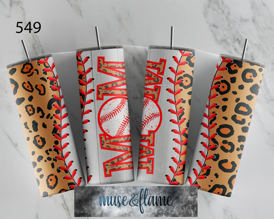 Baseball / Softball Mom, RTP Sublimation Tumbler Wrap, 30 oz, 20 oz, 15oz, 12 oz, Sublimation Print