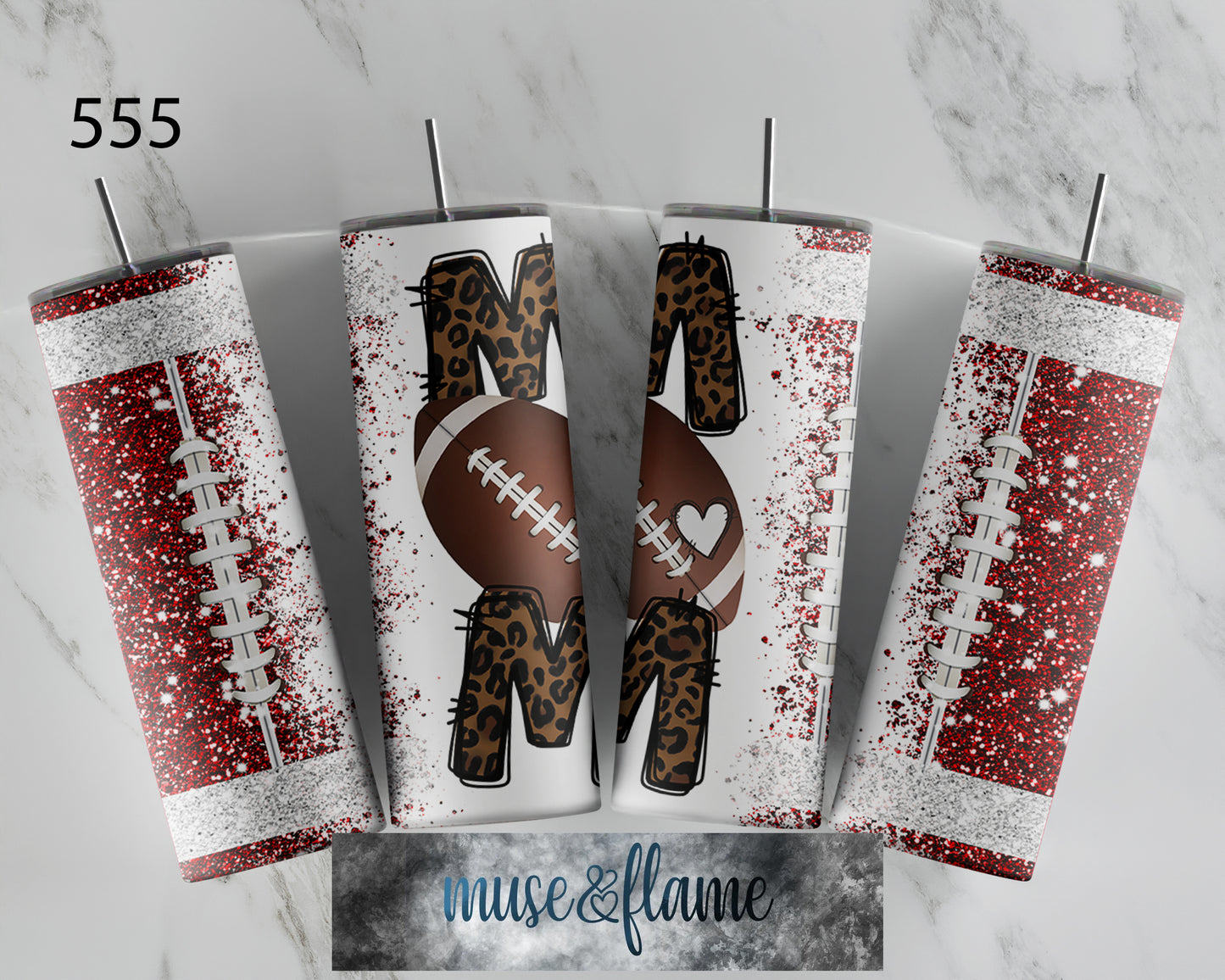 Football Mom, RTP Sublimation Tumbler Wrap, 30 oz, 20 oz, 15oz, 12 oz, Sublimation Print