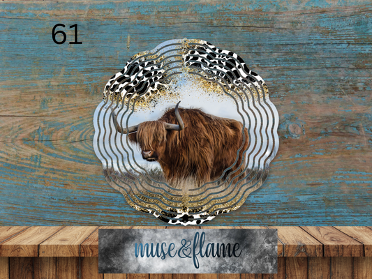 Highland Bull Cow, RTP Sublimation Wind Spinner Transfer, 10in, 8in, Sublimation Print