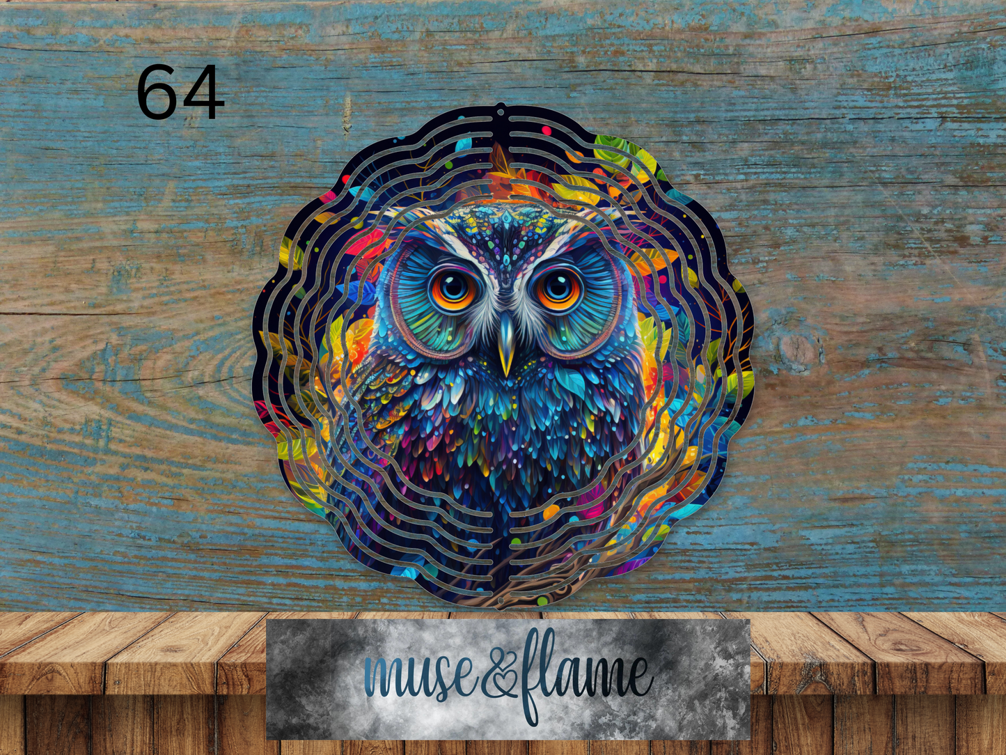 Colorful Owl, RTP Sublimation Wind Spinner Transfer, 10in, 8in, Sublimation Print