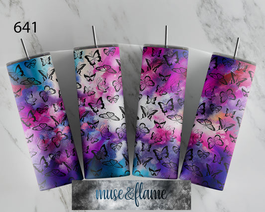 Galaxy Butterflies, RTP Sublimation Tumbler Wrap, 30 oz, 20 oz, 15oz, 12 oz, Sublimation Print