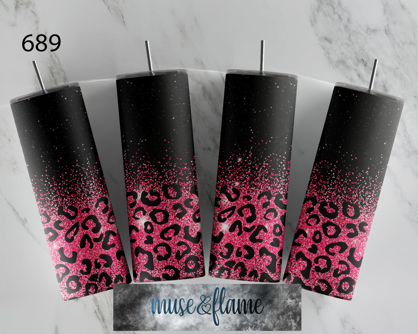 Pink Leopard Print, RTP Sublimation Tumbler Wrap, 30 oz, 20 oz, 15oz, 12 oz, Sublimation Print