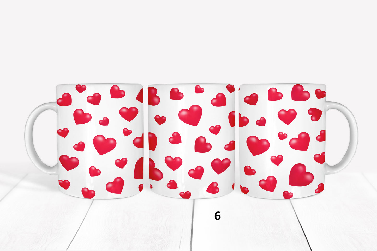 Valentines Day Hearts, RTP Sublimation Coffee Cup Wrap, Mug Wrap, 15oz, 12oz, 11oz, Sublimation Print